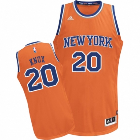 Men's Adidas New York Knicks 20 Kevin Knox Swingman Orange Alternate NBA Jersey