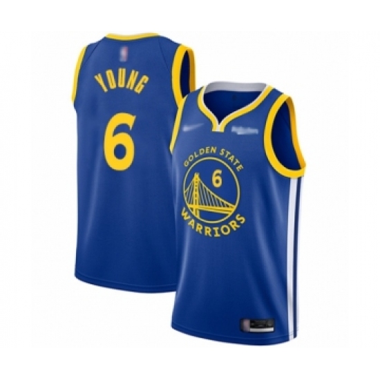 Men's Golden State Warriors 6 Nick Young Authentic Royal Finished Basketball Jersey - Icon Edition