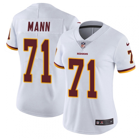 Women's Nike Washington Redskins 71 Charles Mann Elite White NFL Jersey