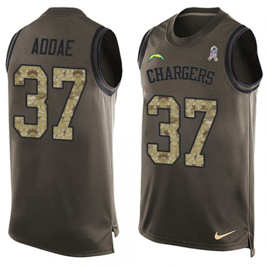 Men's Nike Los Angeles Chargers 37 Jahleel Addae Limited Green Salute to Service Tank Top NFL Jersey