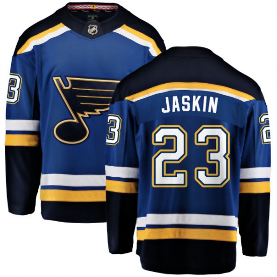 Youth St. Louis Blues 23 Dmitrij Jaskin Fanatics Branded Royal Blue Home Breakaway NHL Jersey