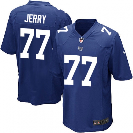 Men's Nike New York Giants 77 John Jerry Game Royal Blue Team Color NFL Jersey