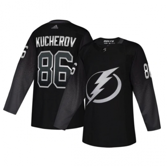 Men's Tampa Bay Lightning 86 Nikita Kucherov adidas Alternate Authentic Player Jersey Black