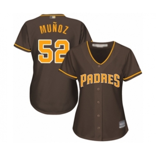 Women's San Diego Padres 52 Andres Munoz Authentic Brown Alternate Cool Base Baseball Player Jersey