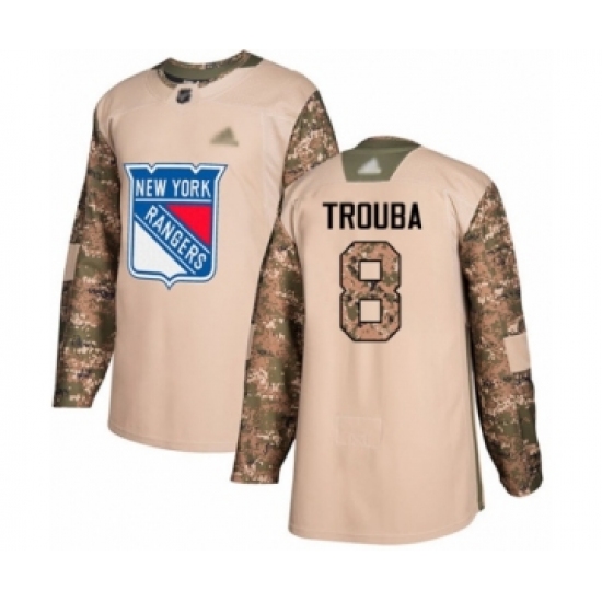 Men's New York Rangers 8 Jacob Trouba Authentic Camo Veterans Day Practice Hockey Jersey