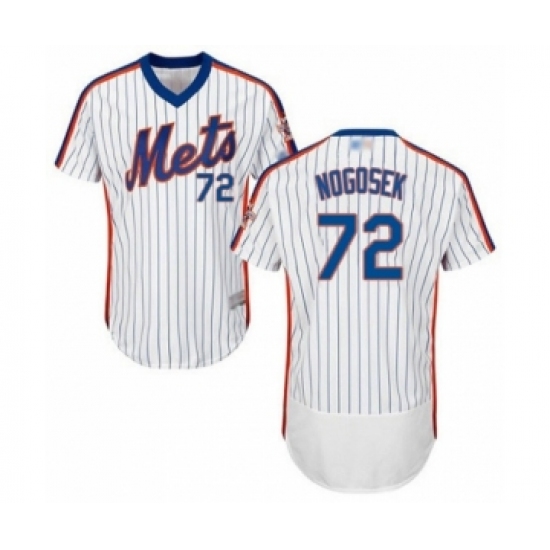 Men's New York Mets 72 Stephen Nogosek White Alternate Flex Base Authentic Collection Baseball Player Jersey