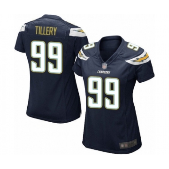 Women's Los Angeles Chargers 99 Jerry Tillery Game Navy Blue Team Color Football Jersey