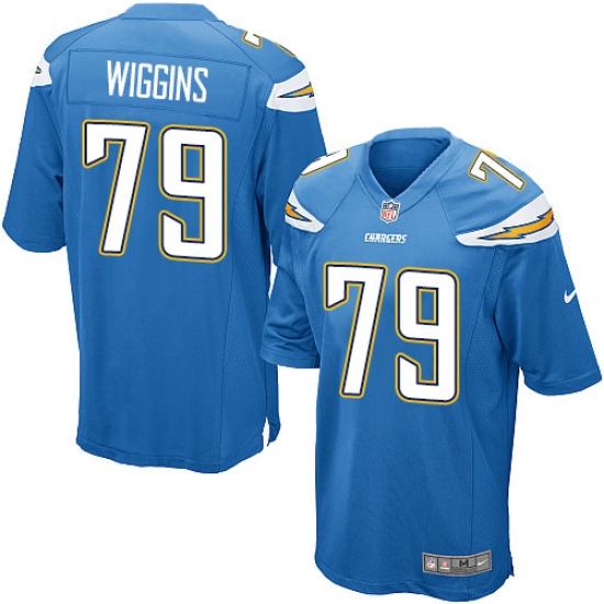 Men's Nike Los Angeles Chargers 79 Kenny Wiggins Game Electric Blue Alternate NFL Jersey