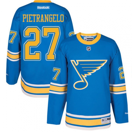 Men's Reebok St. Louis Blues 27 Alex Pietrangelo Premier Blue 2017 Winter Classic NHL Jersey