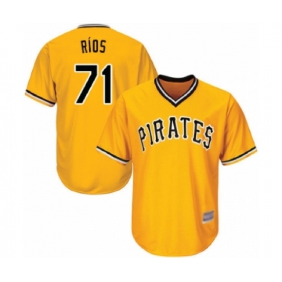 Youth Pittsburgh Pirates 71 Yacksel Rios Authentic Gold Alternate Cool Base Baseball Player Jersey