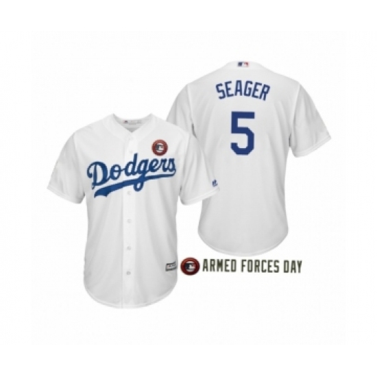 Men's 2019 Armed Forces Day Corey Seager 5 Los Angeles Dodgers White Jersey