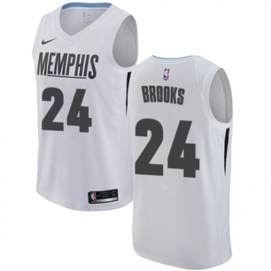 Men's Nike Memphis Grizzlies 24 Dillon Brooks Authentic White NBA Jersey - City Edition