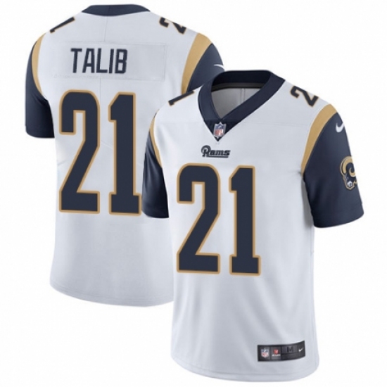 Men's Nike Los Angeles Rams 21 Aqib Talib White Vapor Untouchable Limited Player NFL Jersey