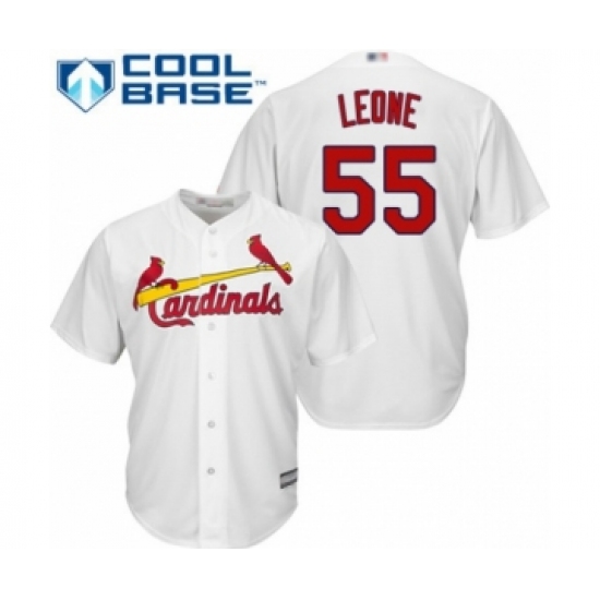 Youth St. Louis Cardinals 55 Dominic Leone Authentic White Home Cool Base Baseball Player Jersey