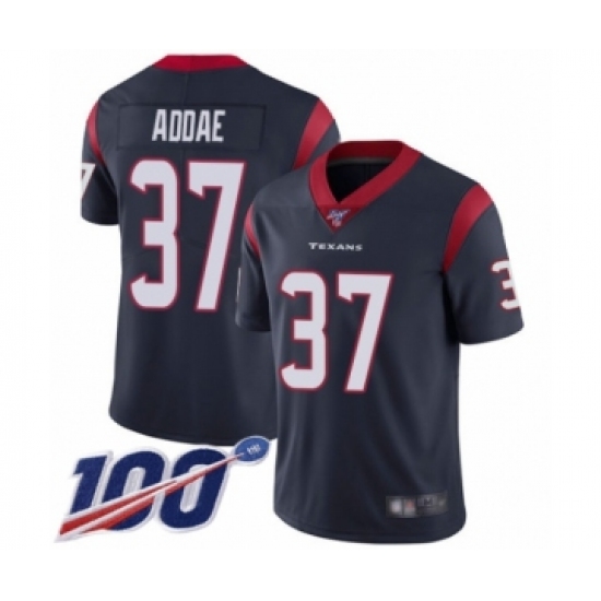 Men's Houston Texans 37 Jahleel Addae Navy Blue Team Color Vapor Untouchable Limited Player 100th Season Football Jersey