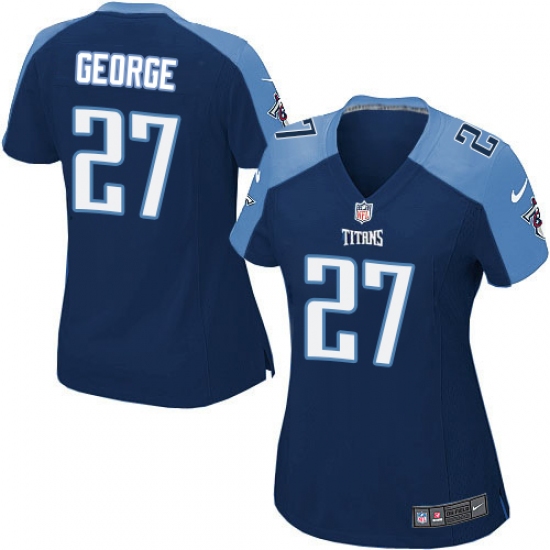 Women's Nike Tennessee Titans 27 Eddie George Game Navy Blue Alternate NFL Jersey