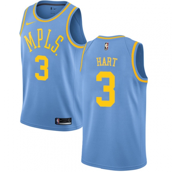 Men's Nike Los Angeles Lakers 3 Josh Hart Swingman Blue Hardwood Classics NBA Jersey