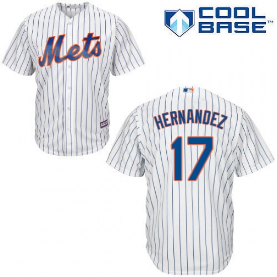 Men's Majestic New York Mets 17 Keith Hernandez Replica White Home Cool Base MLB Jersey