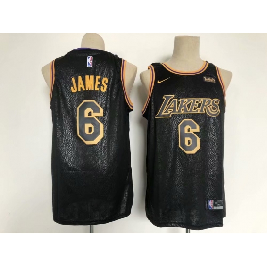 Men's Nike Los Angeles Lakers 6 LeBron James Black Basketball Jersey