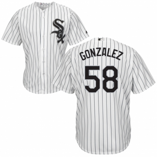 Men's Majestic Chicago White Sox 58 Miguel Gonzalez Replica White Home Cool Base MLB Jersey