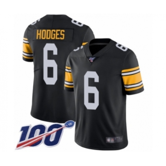 Youth Pittsburgh Steelers 6 Devlin Hodges Black Alternate Vapor Untouchable Limited Player 100th Season Football Jersey