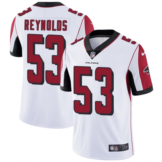 Men's Nike Atlanta Falcons 53 LaRoy Reynolds White Vapor Untouchable Limited Player NFL Jersey