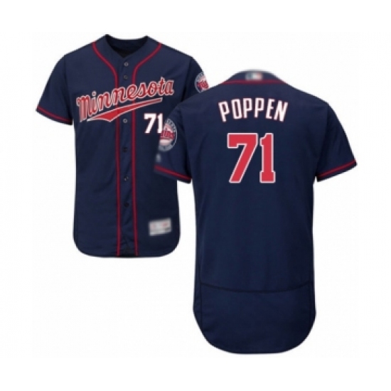 Men's Minnesota Twins 71 Sean Poppen Authentic Navy Blue Alternate Flex Base Authentic Collection Baseball Player Jersey