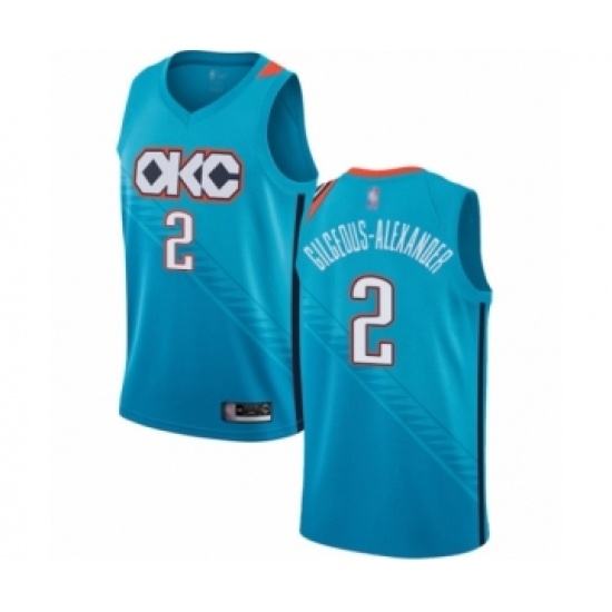 Women's Oklahoma City Thunder 2 Shai Gilgeous-Alexander Swingman Turquoise Basketball Jersey - City Edition