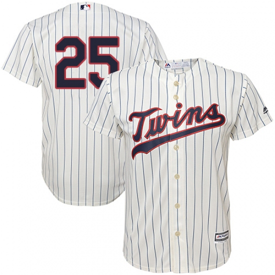 Men's Majestic Minnesota Twins 25 Byron Buxton Replica Cream Alternate Cool Base MLB Jersey