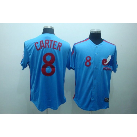 Mitchell and Ness Expos 8 Gary Carter Blue Stitched Throwback Baseball Jersey