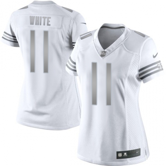 Women's Nike Chicago Bears 11 Kevin White Limited White Platinum NFL Jersey