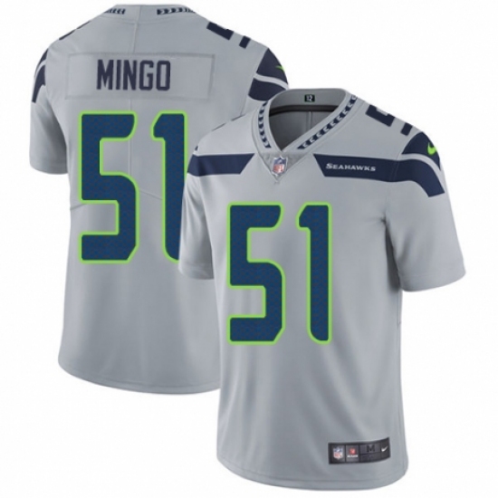 Youth Nike Seattle Seahawks 51 Barkevious Mingo Grey Alternate Vapor Untouchable Limited Player NFL Jersey