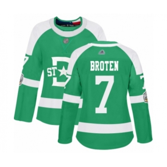 Women's Dallas Stars 7 Neal Broten Authentic Green 2020 Winter Classic Hockey Jersey