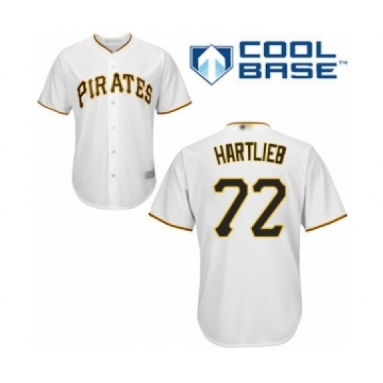 Youth Pittsburgh Pirates 22 Geoff Hartlieb Authentic White Home Cool Base Baseball Player Jersey