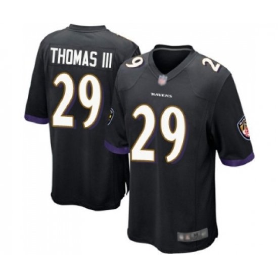 Men's Baltimore Ravens 29 Earl Thomas III Game Black Alternate Football Jersey