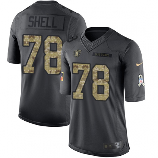 Youth Nike Oakland Raiders 78 Art Shell Limited Black 2016 Salute to Service NFL Jersey