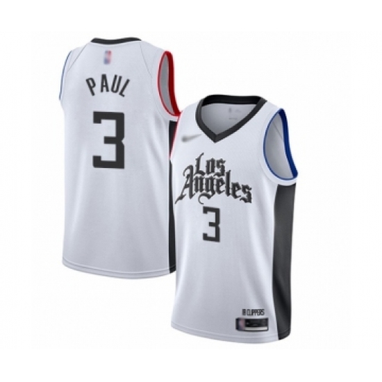 Women's Los Angeles Clippers 3 Chris Paul Swingman White Basketball Jersey - 2019 20 City Edition