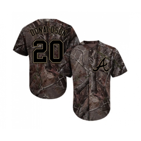 Youth Atlanta Braves 20 Josh Donaldson Authentic Camo Realtree Collection Flex Base Baseball Jersey