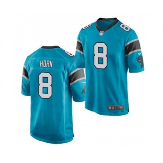 Men's Carolina Panthers 8 Jaycee Horn Blue Stitched Football Limited Jersey