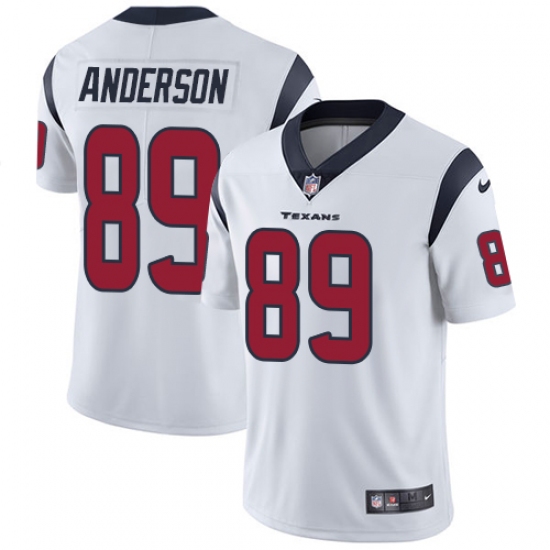 Youth Nike Houston Texans 89 Stephen Anderson Limited White Vapor Untouchable NFL Jersey