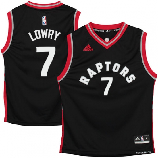 Men's Adidas Toronto Raptors 7 Kyle Lowry Authentic Black NBA Jersey