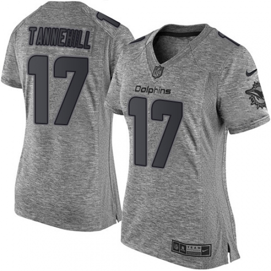 Women's Nike Miami Dolphins 17 Ryan Tannehill Limited Gray Gridiron NFL Jersey