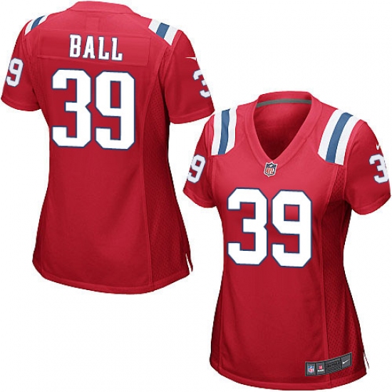 Women's Nike New England Patriots 39 Montee Ball Game Red Alternate NFL Jersey