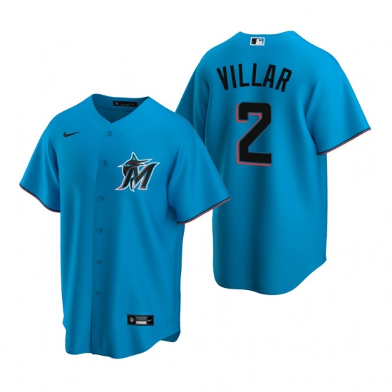 Men's Nike Miami Marlins 2 Jonathan Villar Blue Alternate Stitched Baseball Jersey