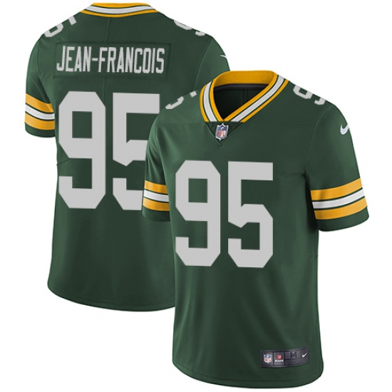 Youth Nike Green Bay Packers 95 Ricky Jean-Francois Elite Green Team Color NFL Jersey