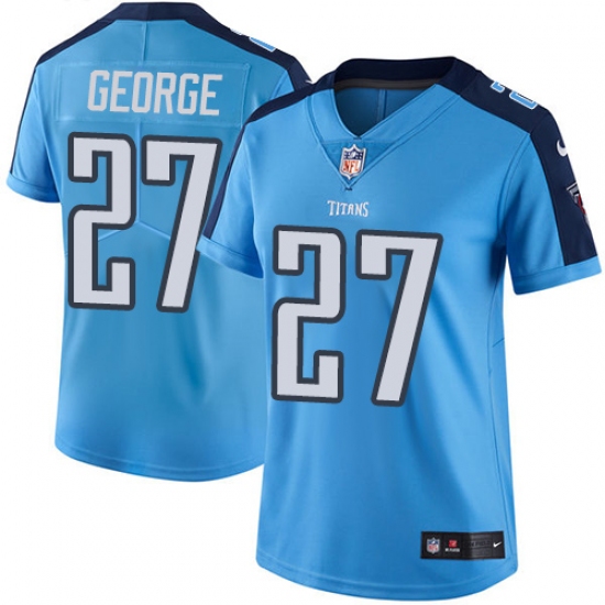 Women's Nike Tennessee Titans 27 Eddie George Elite Light Blue Team Color NFL Jersey