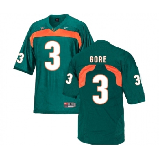 Miami Hurricanes 3 Frank Gore Green College Football Jersey