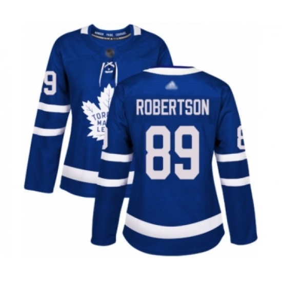 Women's Toronto Maple Leafs 89 Nicholas Robertson Authentic Royal Blue Home Hockey Jersey