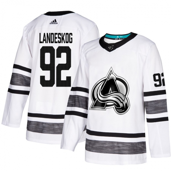 Men's Adidas Colorado Avalanche 92 Gabriel Landeskog White 2019 All-Star Game Parley Authentic Stitched NHL Jersey