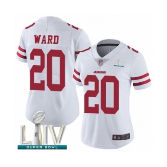 Women's San Francisco 49ers 20 Jimmie Ward White Vapor Untouchable Limited Player Super Bowl LIV Bound Football Jersey